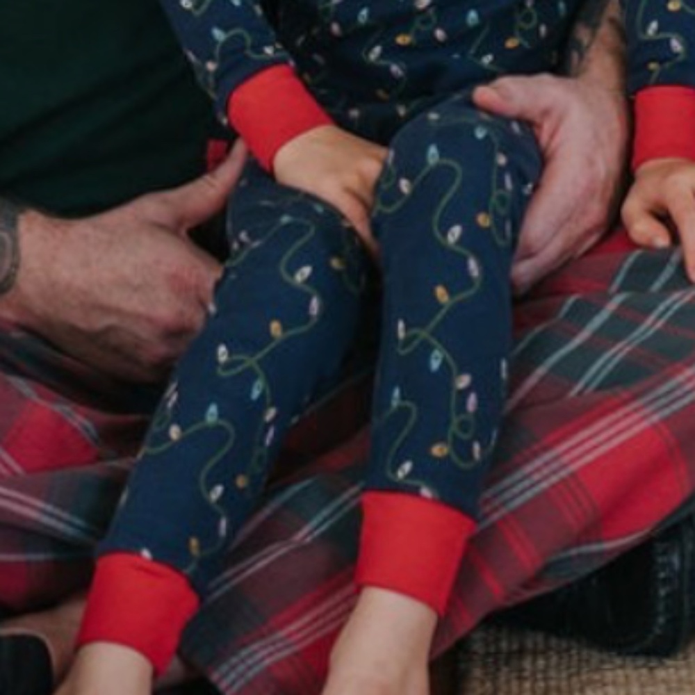 Pact organic cotton unisex kids Navy Lights Pajama Bottoms